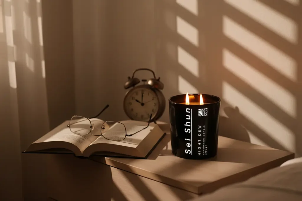 nghi thức trước giờ ngủ với nến oải hương mộc tê